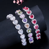 Romanric Heart Shape CZ Bangles & Bracelets For Women B068
