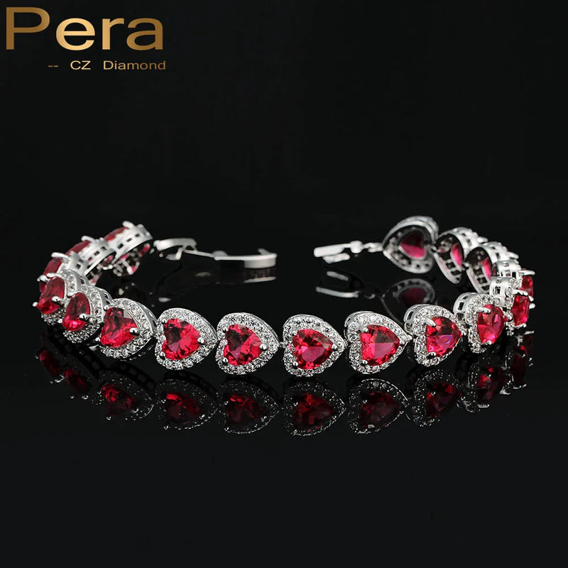 Romanric Heart Shape CZ Bangles & Bracelets For Women B068