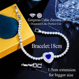 Pera Romantic Love Heart Cubic Zirconia Red Charm Bracelet