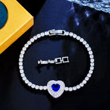 Pera Romantic Love Heart Cubic Zirconia Red Charm Bracelet