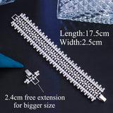 Pera CZ Statement Tennis Bracelet for Wedding B134