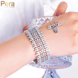 Pera CZ Statement Tennis Bracelet for Wedding B134