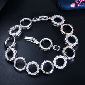Pera Yellow Crystal Link Chain Bracelet CZ Paved Jewelry