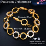 Pera Yellow Crystal Link Chain Bracelet CZ Paved Jewelry