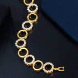 Pera Yellow Crystal Link Chain Bracelet CZ Paved Jewelry
