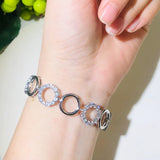 Pera Yellow Crystal Link Chain Bracelet CZ Paved Jewelry