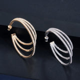 Pera Yellow Big Round Hoop Earrings CZ Zircon Jewelry E411