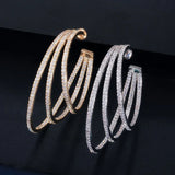 Pera Yellow Big Round Hoop Earrings CZ Zircon Jewelry E411