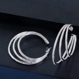Pera Yellow Big Round Hoop Earrings CZ Zircon Jewelry E411