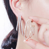 Pera Yellow Big Round Hoop Earrings CZ Zircon Jewelry E411