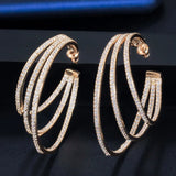 Pera Yellow Big Round Hoop Earrings CZ Zircon Jewelry E411