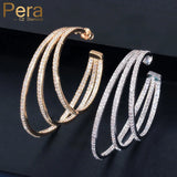 Pera Yellow Big Round Hoop Earrings CZ Zircon Jewelry E411