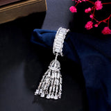 Pera CZ Zircon Tassel Drop Statement Ring
