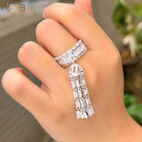 Pera CZ Zircon Tassel Drop Statement Ring