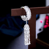 Pera CZ Zircon Tassel Drop Statement Ring