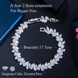 Yellow Cubic Zirconia Leaf Charm Tennis Chain Bracelet - Party Jewelry Gift