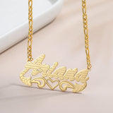 Personalized Name Necklace With Heart 18K Plated Pendant