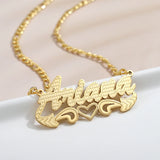 Personalized Name Necklace With Heart 18K Plated Pendant