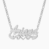Personalized Name Necklace With Heart 18K Plated Pendant