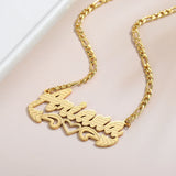 Personalized Name Necklace With Heart 18K Plated Pendant