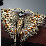 Austrian Crystal Butterfly Brooch Pins Wedding Accessories