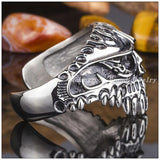Punk 316L Stainless Steel Skeleton Skull Mens Boys Bracelet