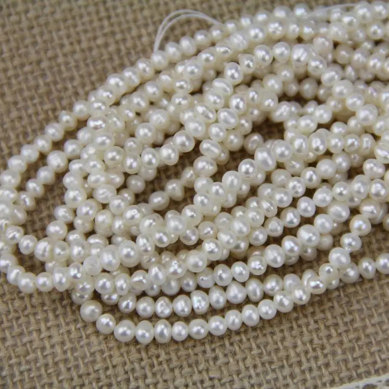 Baroque Freshwater Pearl Beads, 3-4mm, DIY Loose Pearl Jewelry