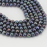 7-8MM Peacock Freshwater Pearl Loose Beads One Full Strand