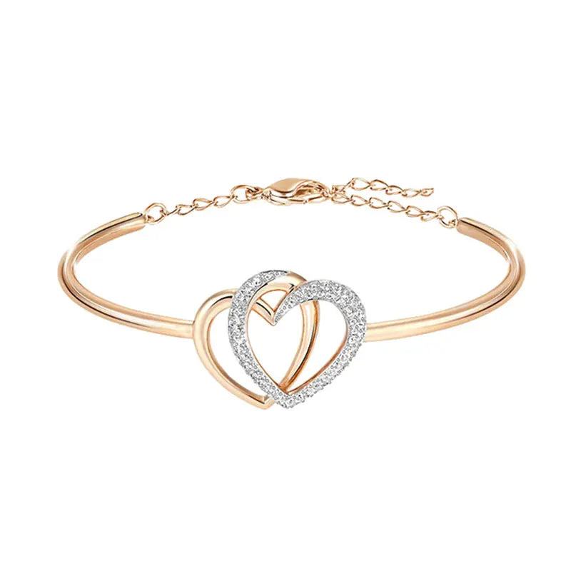 Double Love Pink Diamond Crystal Bracelet
