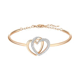 Double Love Pink Diamond Crystal Bracelet