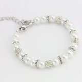Charming Flower Girl Bracelet, Teen Shell Pearl Rhinestone Jewellery