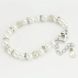 Charming Flower Girl Bracelet, Teen Shell Pearl Rhinestone Jewellery