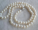 Flower Girl Pearl Necklace,White Freshwater Pearl Necklace,Wedding Gift