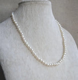 Flower Girl Pearl Necklace,White Freshwater Pearl Necklace,Wedding Gift