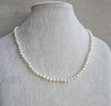 Flower Girl Pearl Necklace,White Freshwater Pearl Necklace,Wedding Gift