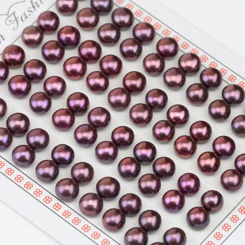 Freshwater Pearl Loose Beads, Wine Red Color, 6-7mm, Matched Pairs Offer