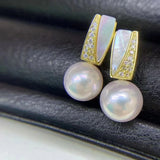Round Pearl 8mm Stud Earrings - Pearl Jewelry