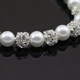 Bridal Party Pearl Rhinestone Bracelet, Charming Girl Baby Gift