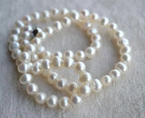 Elegant White Freshwater Pearl Necklace 18inches