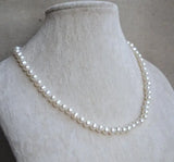 Elegant White Freshwater Pearl Necklace 18inches