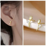 925 Silver Tulip Stud Earrings Romantic Party Jewelry