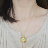 Buddha Statue Turquoise Pendant Necklace