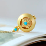 Buddha Statue Turquoise Pendant Necklace