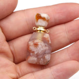 Perfume Bottle Pendant Natural Semi-precious Charms Necklace Pendant