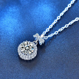 925 Silver Moissanite Pendant Necklace Women's Collar Jewelry