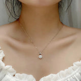 925 Silver Moissanite Perfume Bottle Pendant Necklace