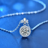 925 Silver Moissanite Pendant Necklace Women's Collar Jewelry