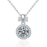 925 Silver Moissanite Pendant Necklace Women's Collar Jewelry