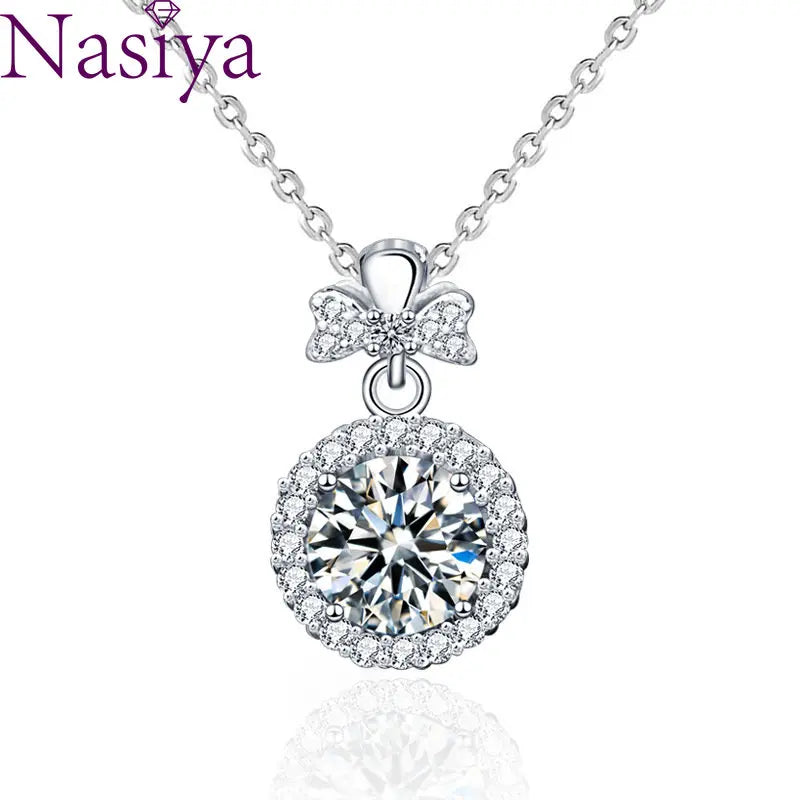 925 Silver Moissanite Perfume Bottle Pendant Necklace