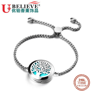 Tree of Life Aromatherapy Locket Bracelet Stainless Steel Diffuser Bracelet Men